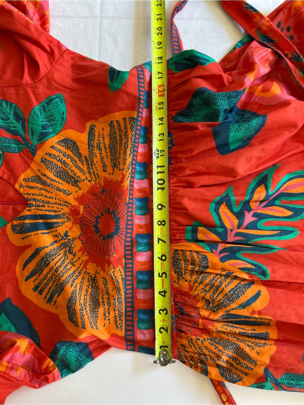 Maude Vivante Tropical Floral Maxi Dress L | 100% Cotton Farm Rio Style Boho - Picture 11 of 12